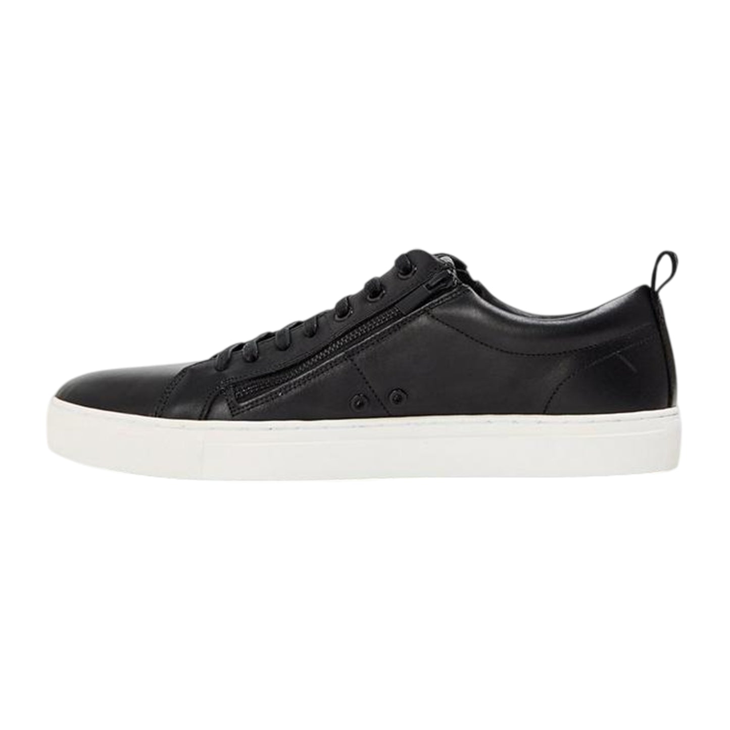 Black - Back - Hugo Mens Monk Leather Flat Trainers