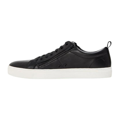 Black - Back - Hugo Mens Monk Leather Flat Trainers
