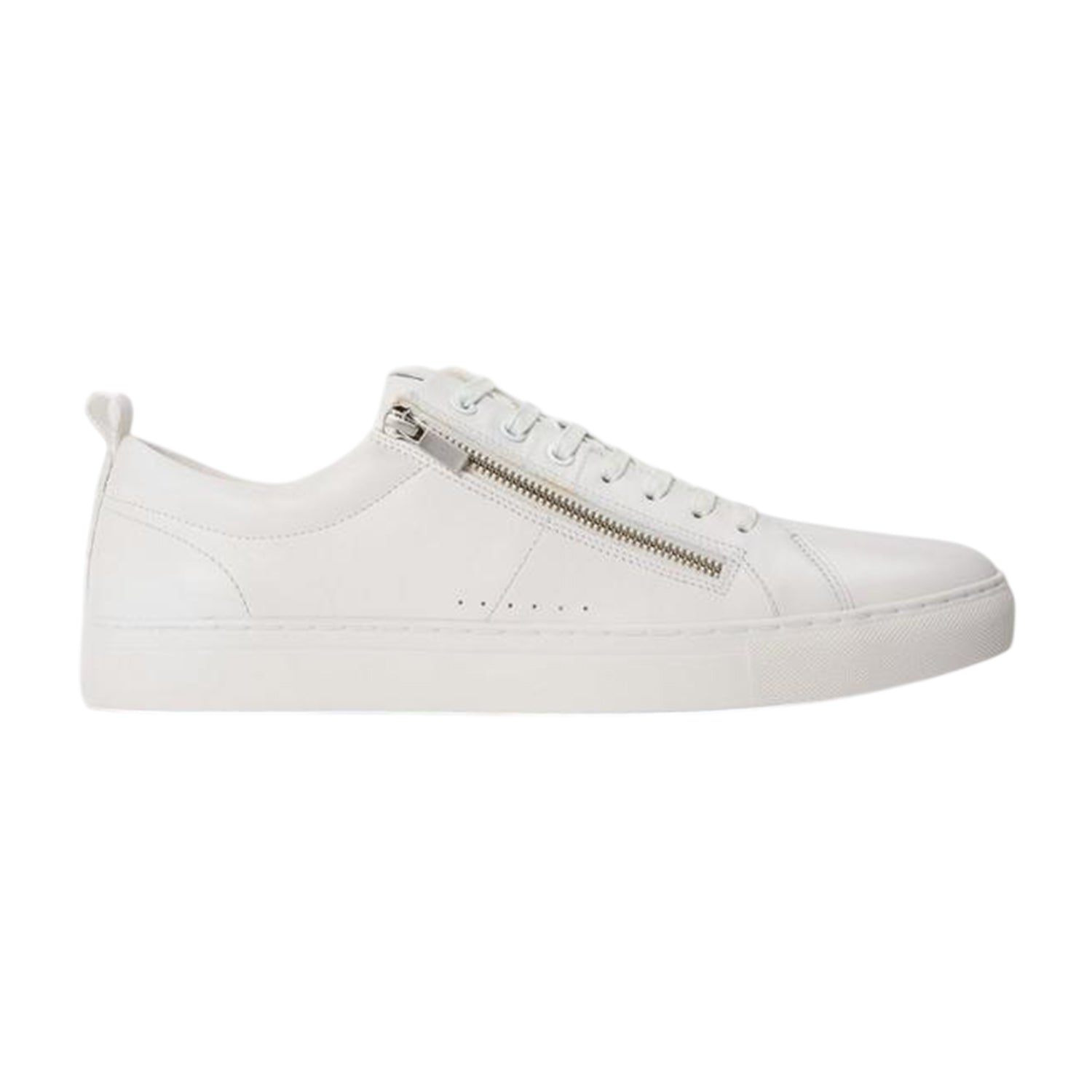 White - Front - Hugo Mens Monk Leather Flat Trainers