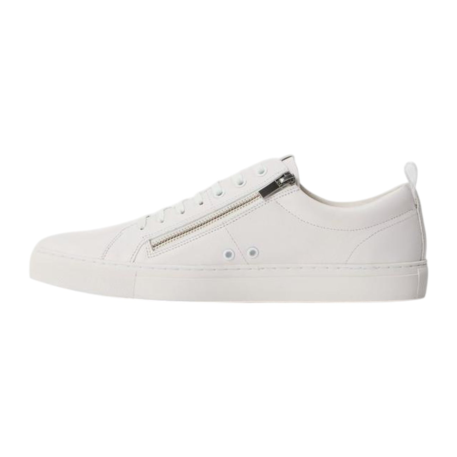 White - Back - Hugo Mens Monk Leather Flat Trainers