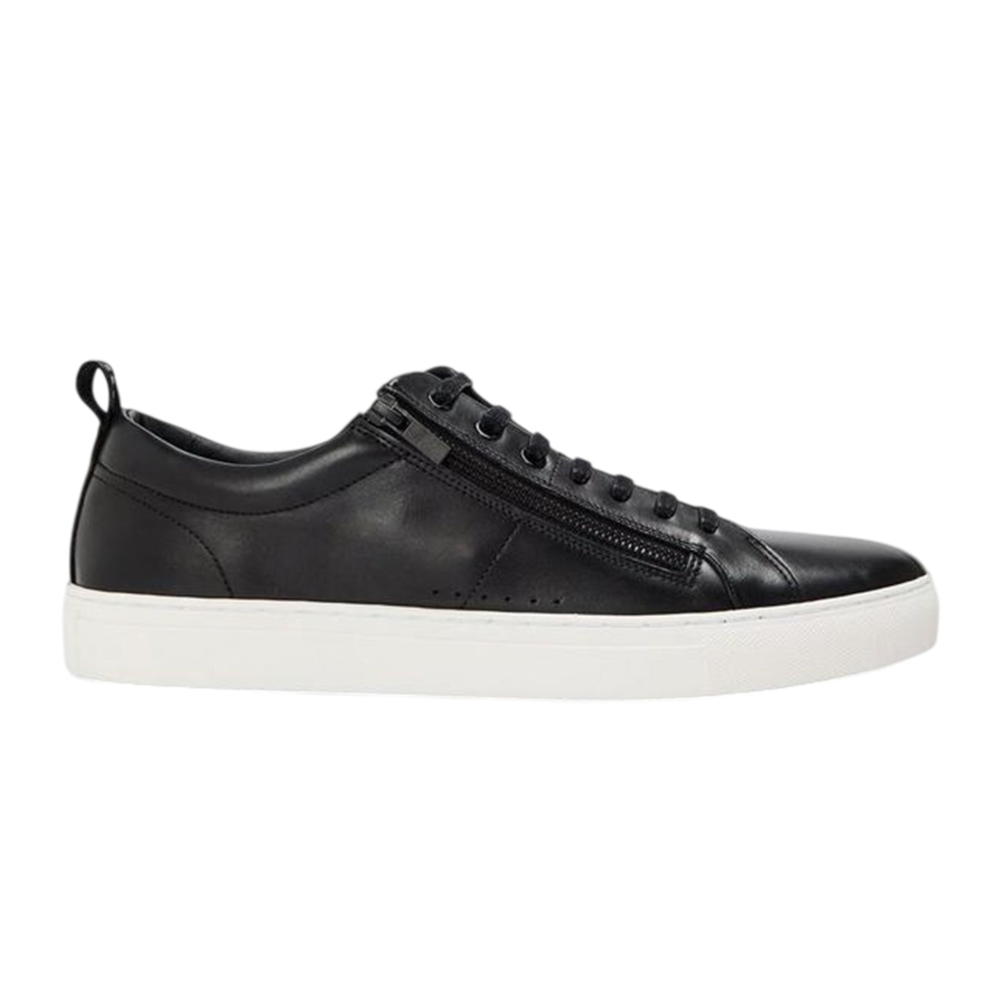 Black - Front - Hugo Mens Monk Leather Flat Trainers