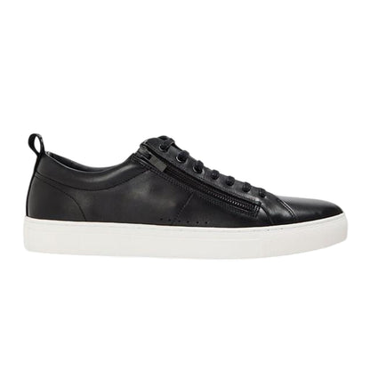 Black - Front - Hugo Mens Monk Leather Flat Trainers