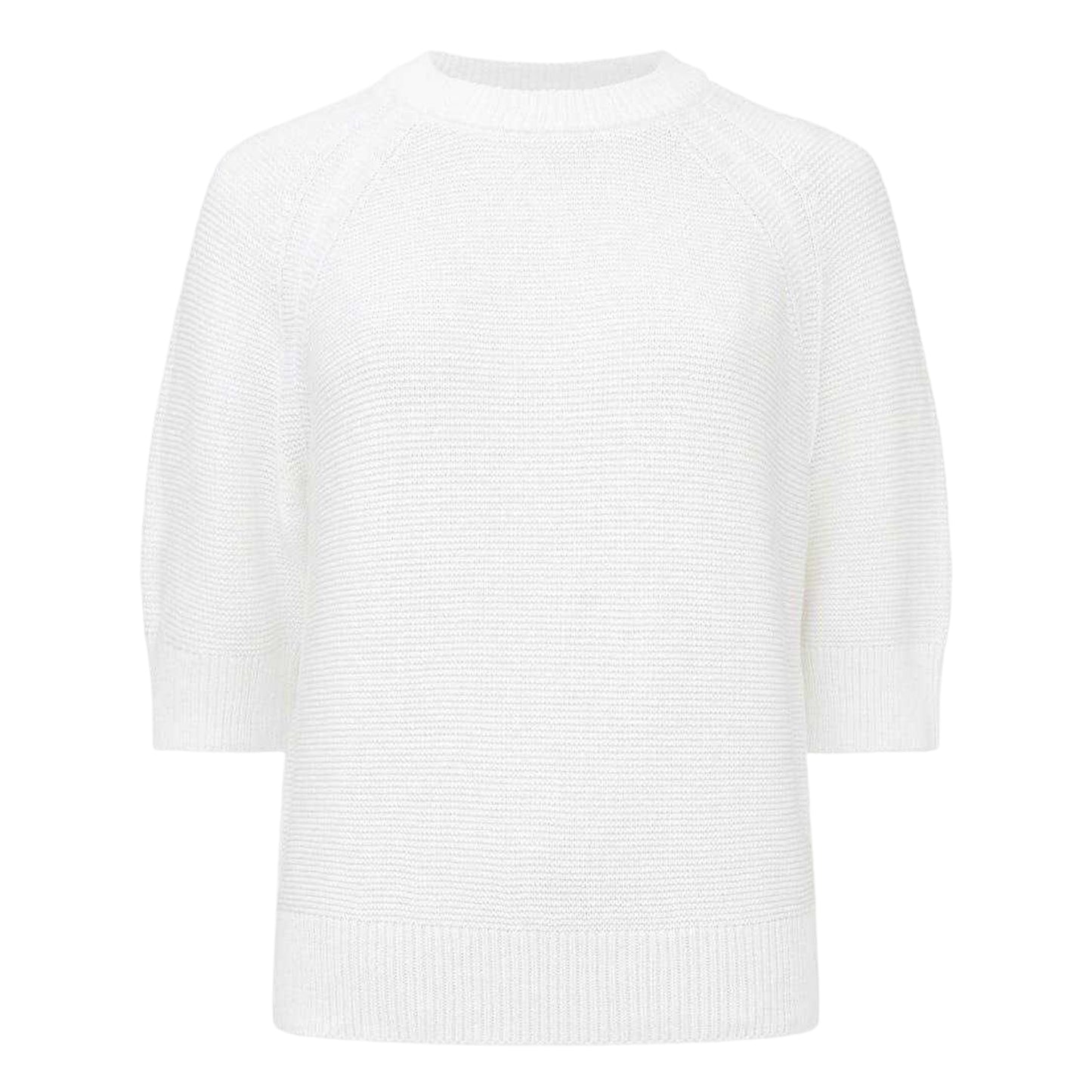 White - Front - French Connection Womens-Ladies Relaxed Fit 3-4 Sleeve Sweater Top