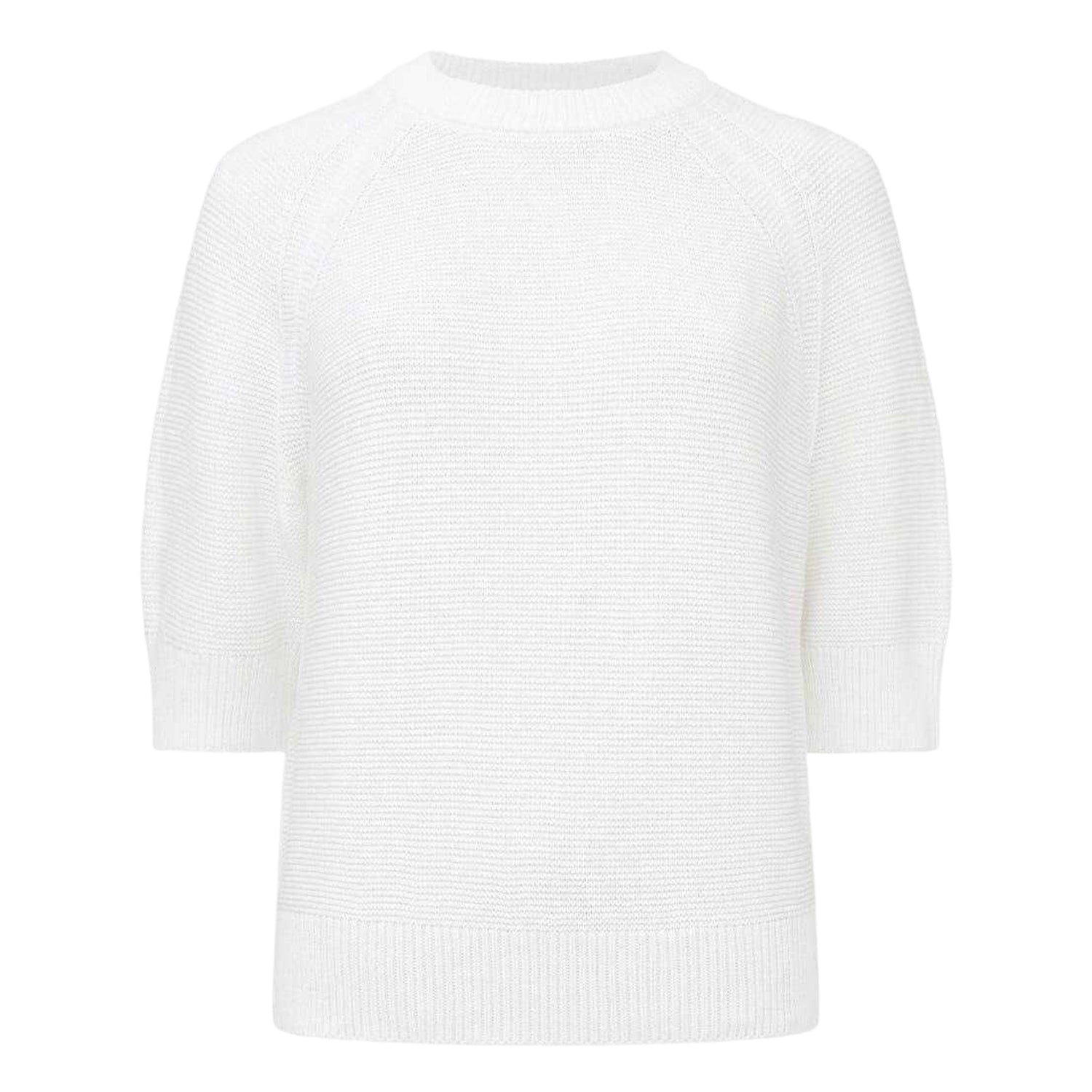 White - Front - French Connection Womens-Ladies Relaxed Fit 3-4 Sleeve Sweater Top