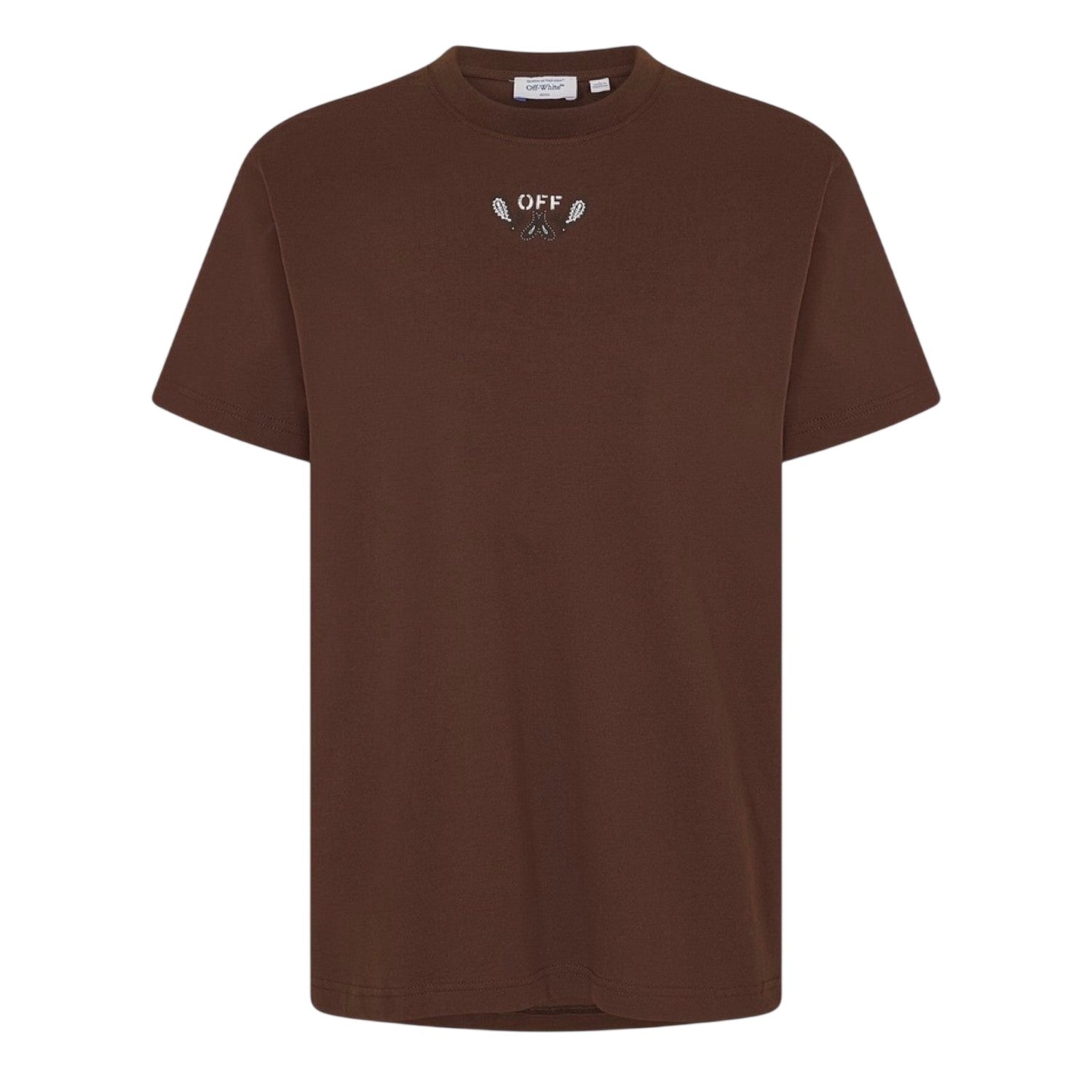 Chocolate-White - Front - Off White Unisex Adult Bandana Print Regular T-Shirt