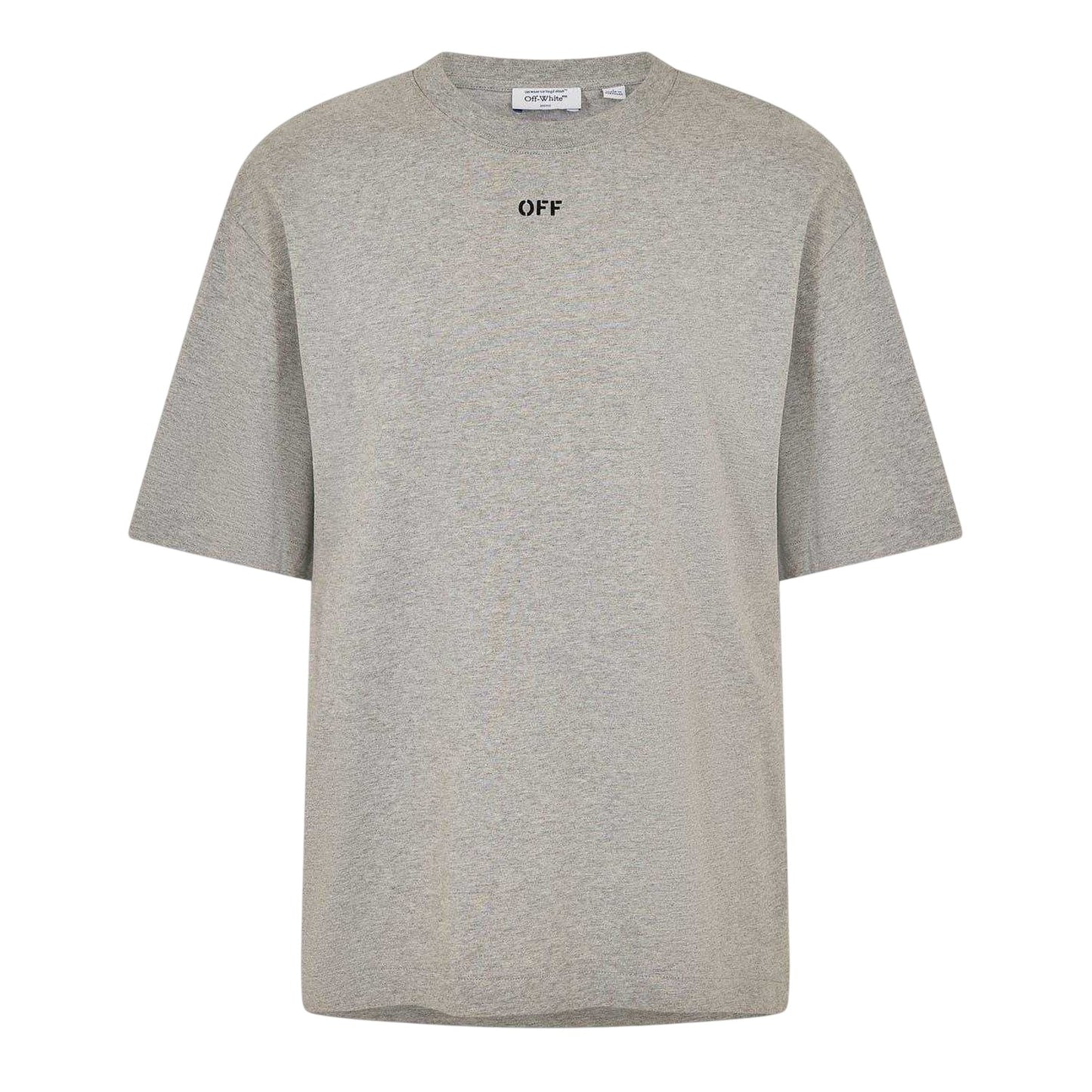 Grey-Black - Front - Off White Unisex Adult Cotton T-Shirt