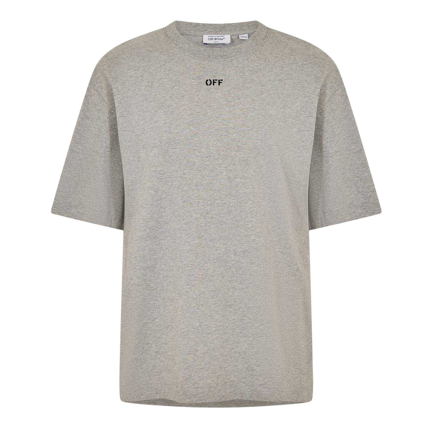 Grey-Black - Front - Off White Unisex Adult Cotton T-Shirt