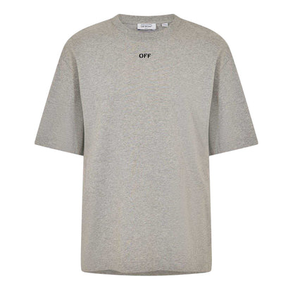 Grey-Black - Front - Off White Unisex Adult Cotton T-Shirt