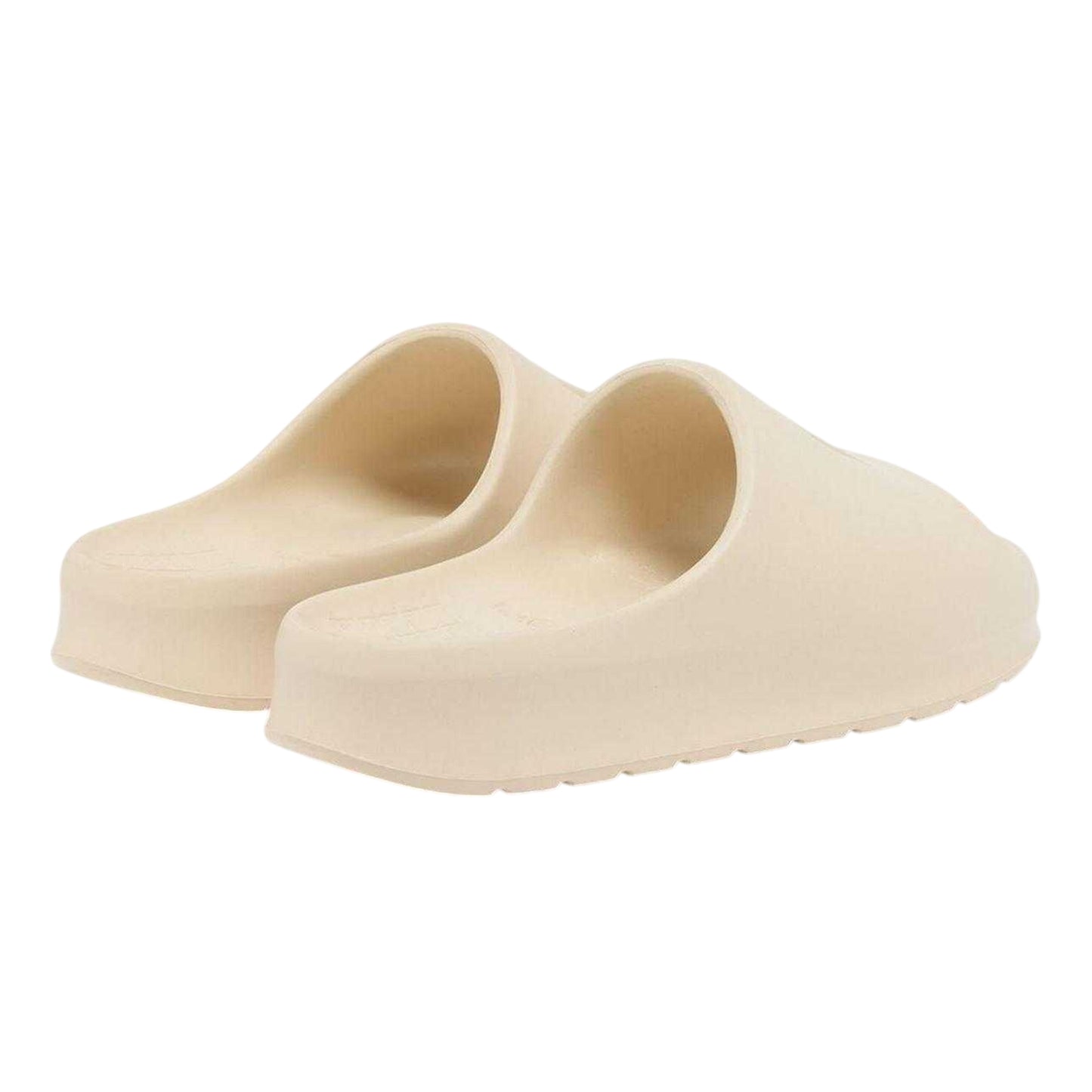 Beige - Back - Lacoste Womens-Ladies Serve Chunky Sliders
