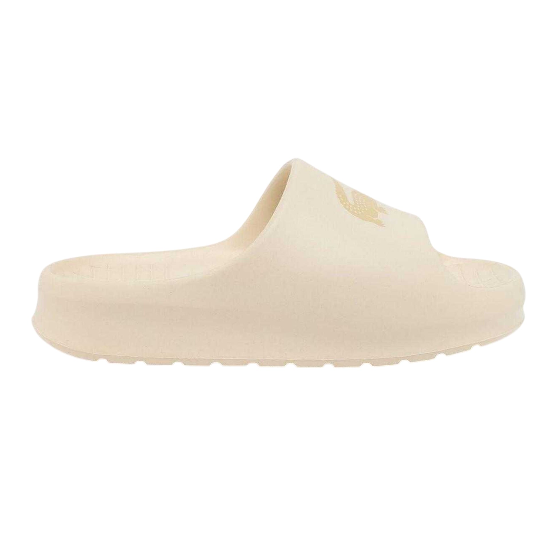 Beige - Side - Lacoste Womens-Ladies Serve Chunky Sliders
