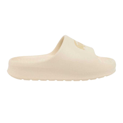 Beige - Side - Lacoste Womens-Ladies Serve Chunky Sliders