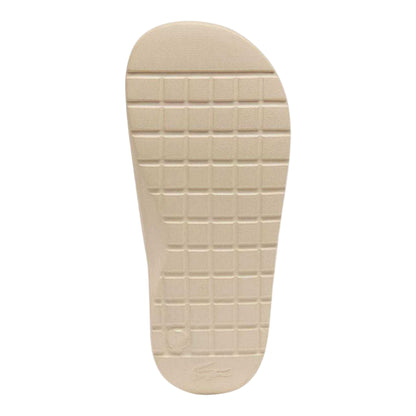 Beige - Pack Shot - Lacoste Womens-Ladies Serve Chunky Sliders