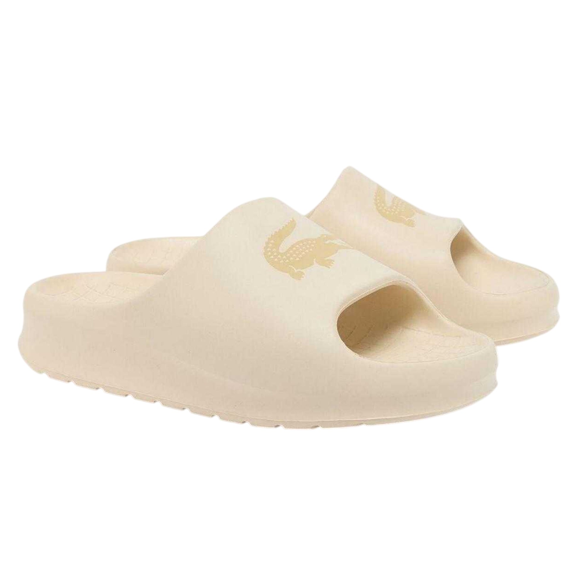 Beige - Front - Lacoste Womens-Ladies Serve Chunky Sliders