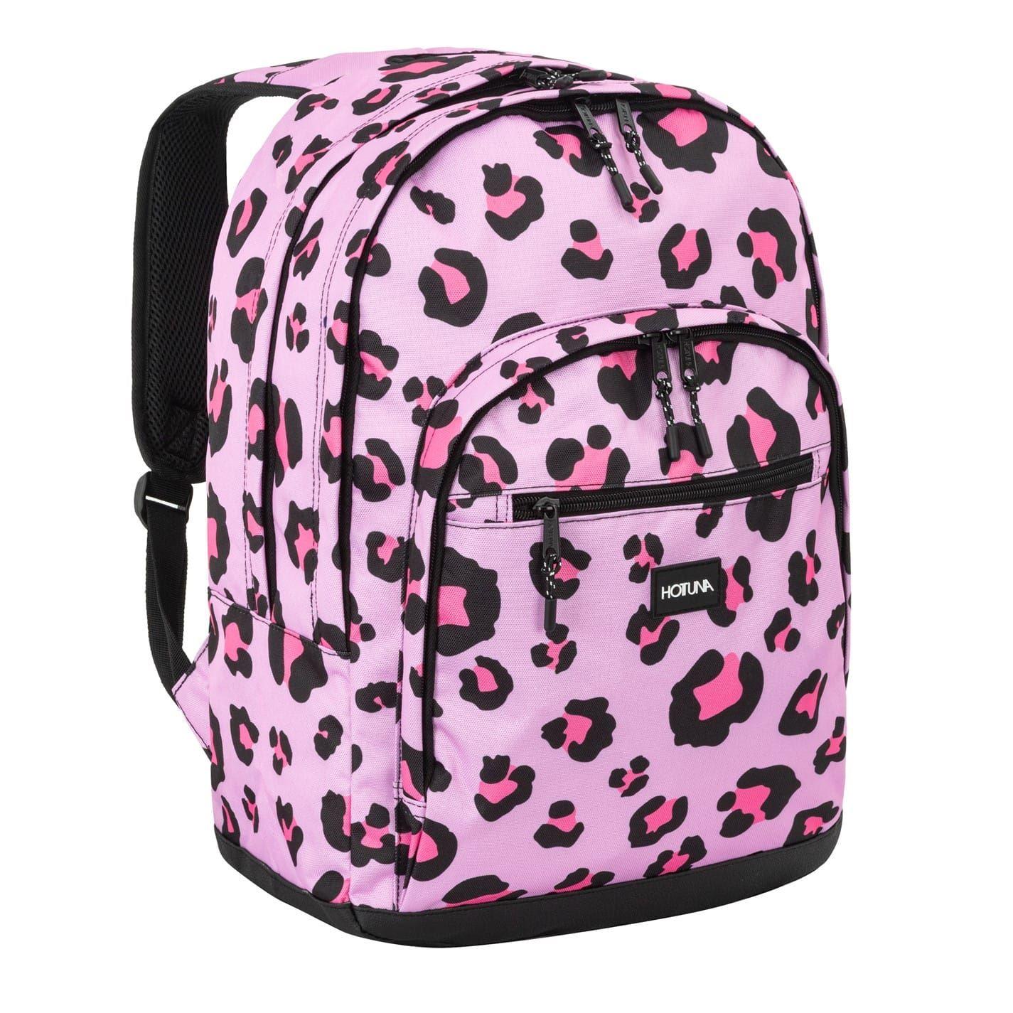Pink - Side - Hot Tuna Leopard Print Backpack
