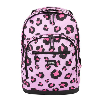 Pink - Front - Hot Tuna Leopard Print Backpack