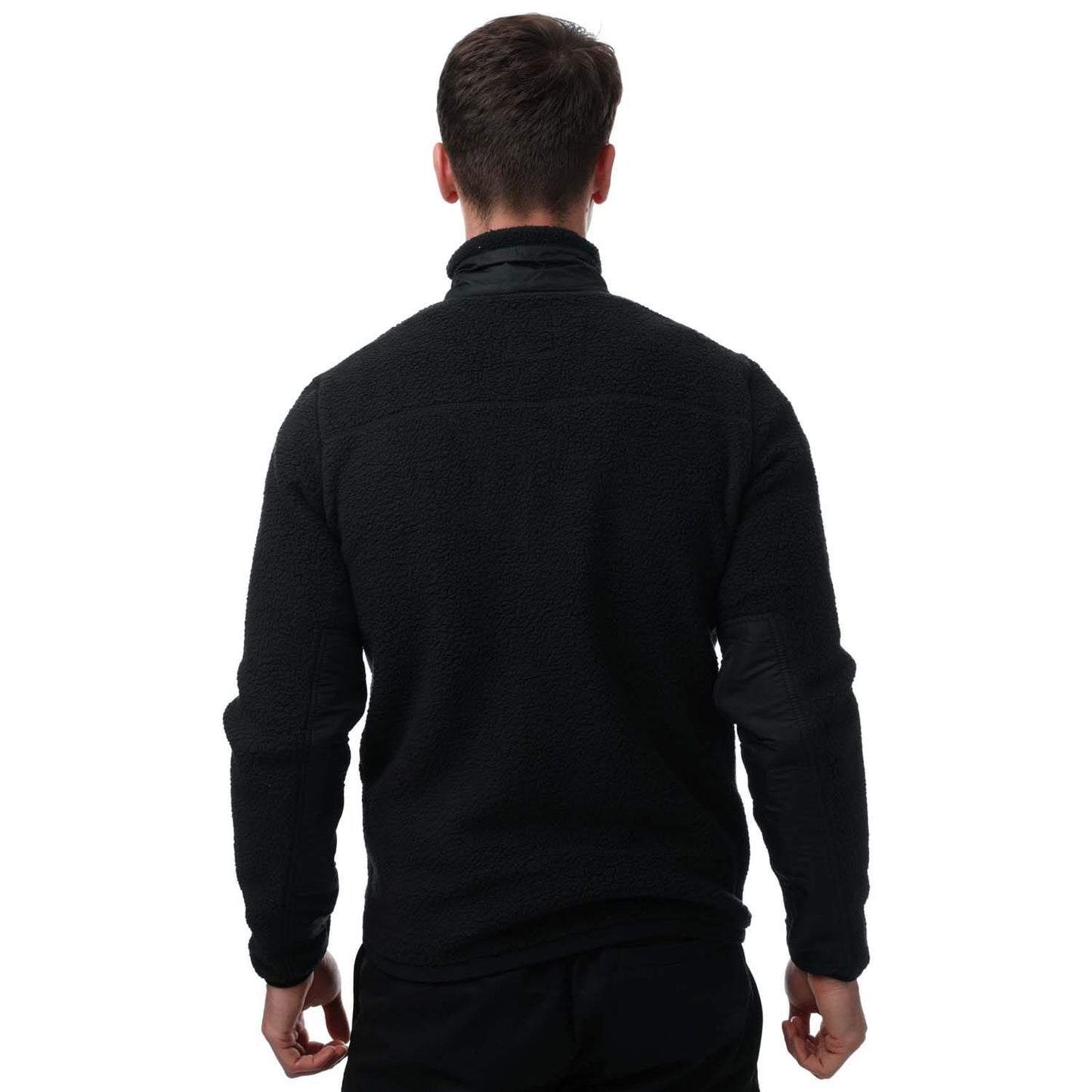Black - Back - Timberland Mens Mix Media Sherpa Fleece Jacket