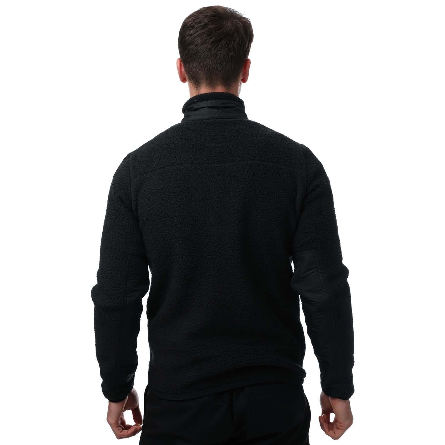 Black - Back - Timberland Mens Mix Media Sherpa Fleece Jacket