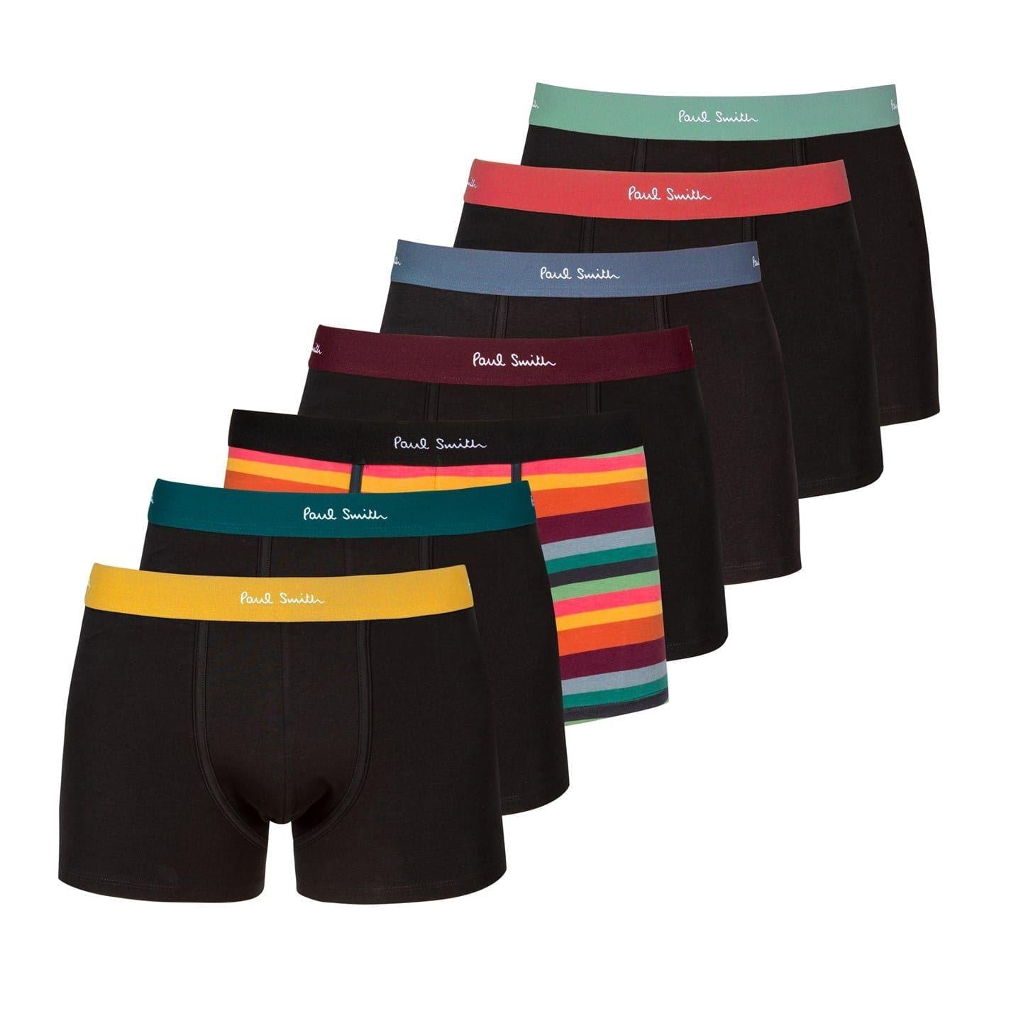 Black - Front - Paul Smith Mens Bright Boxer Briefs (Pack of 7)