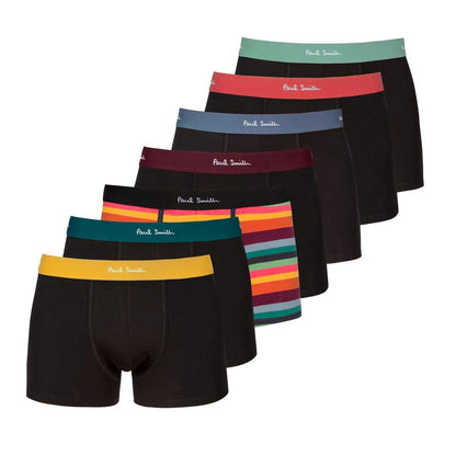 Black - Front - Paul Smith Mens Bright Boxer Briefs (Pack of 7)
