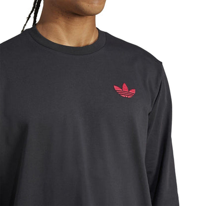 Black - Side - Adidas Mens Ajax Amsterdam Long-Sleeved T-Shirt