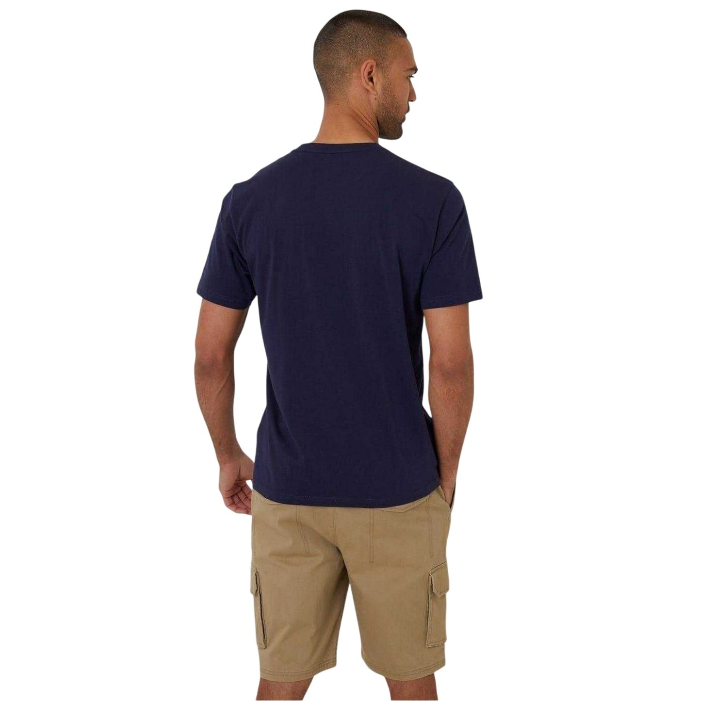 Navy - Back - Threadbare Mens Darwall Regular T-Shirt
