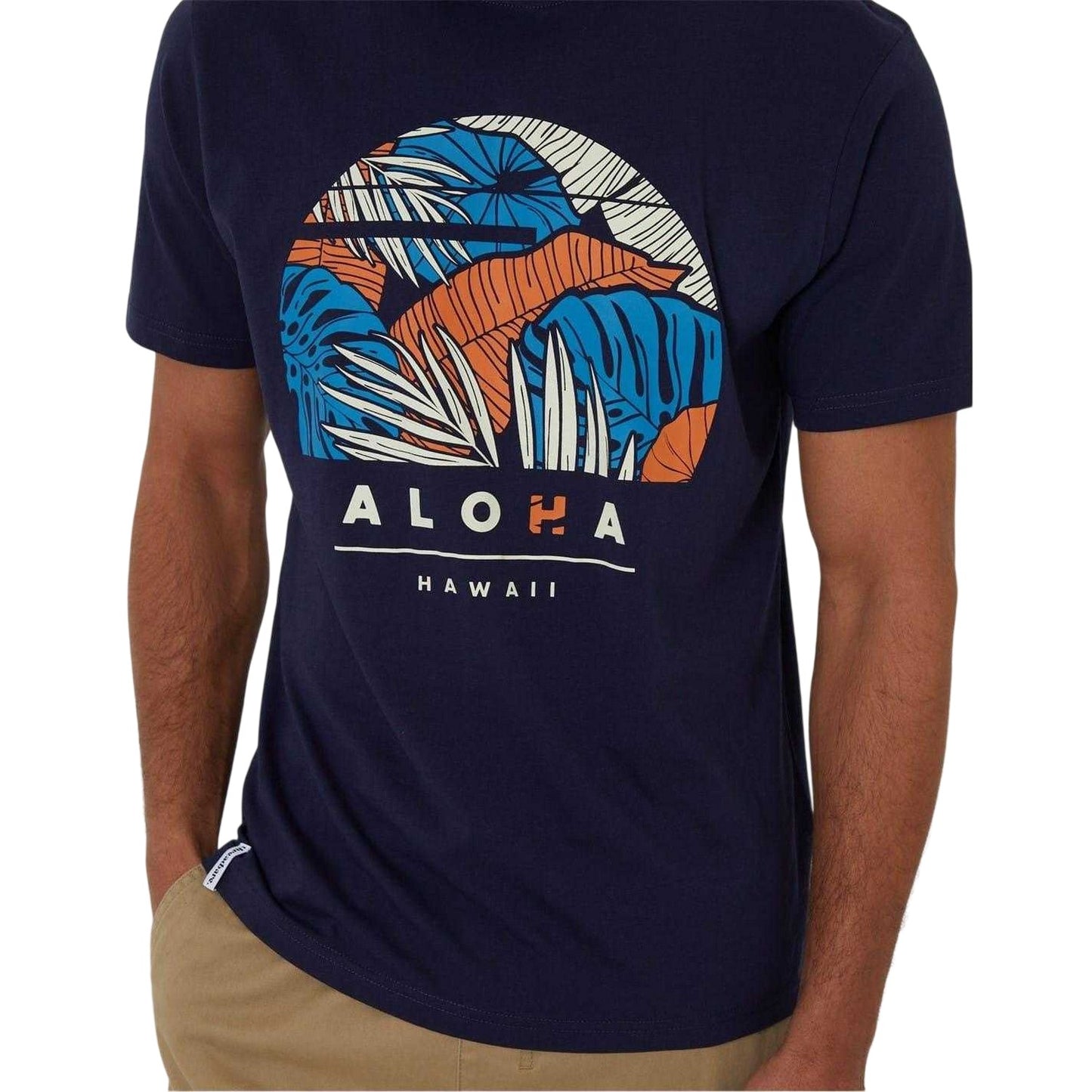 Navy - Side - Threadbare Mens Darwall Regular T-Shirt