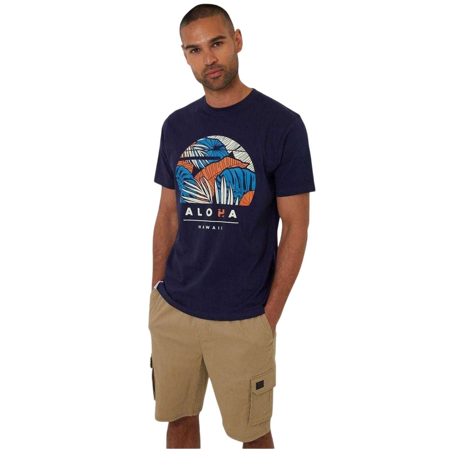 Navy - Front - Threadbare Mens Darwall Regular T-Shirt