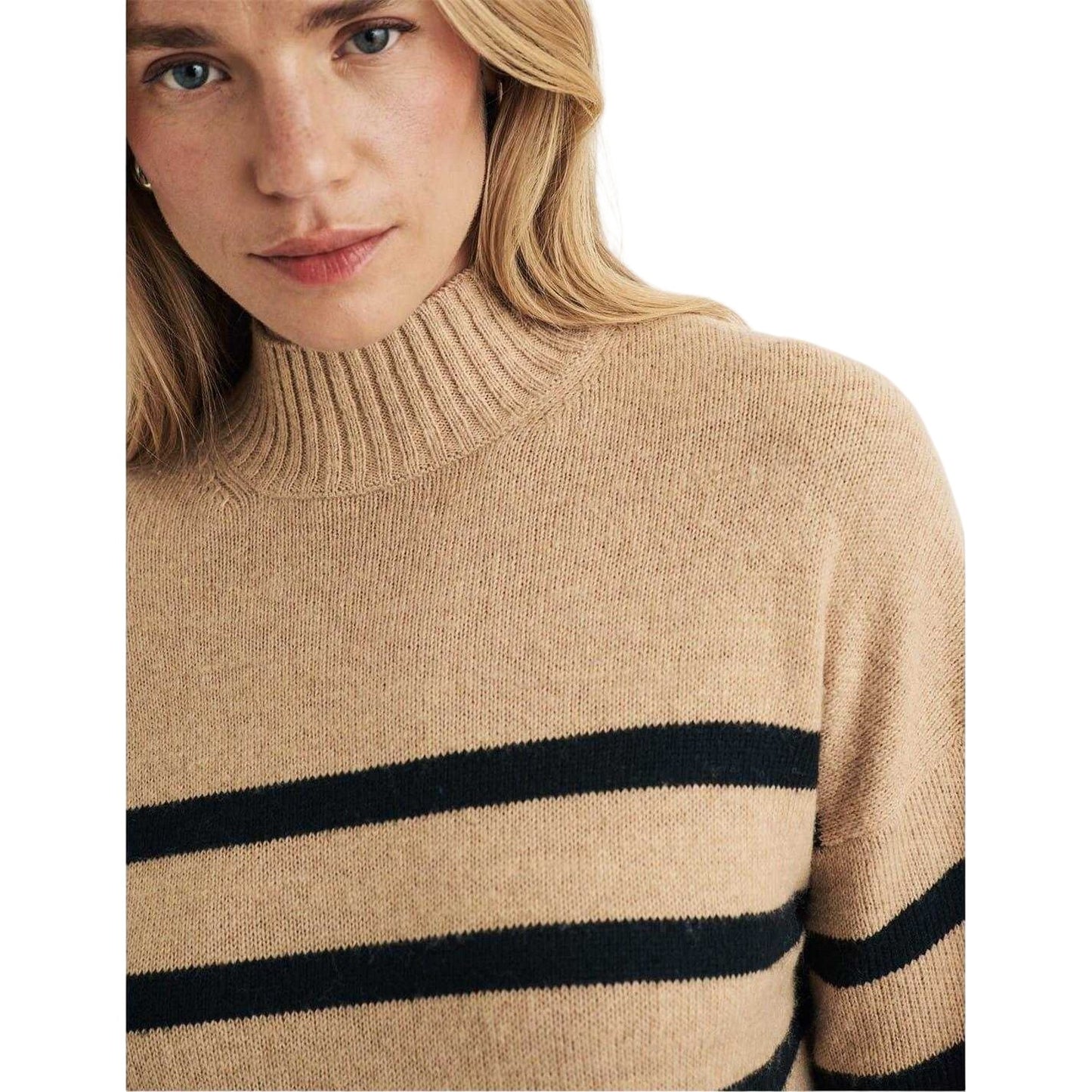 Beige-Black - Side - Nobody´s Child Womens-Ladies Striped Jumper