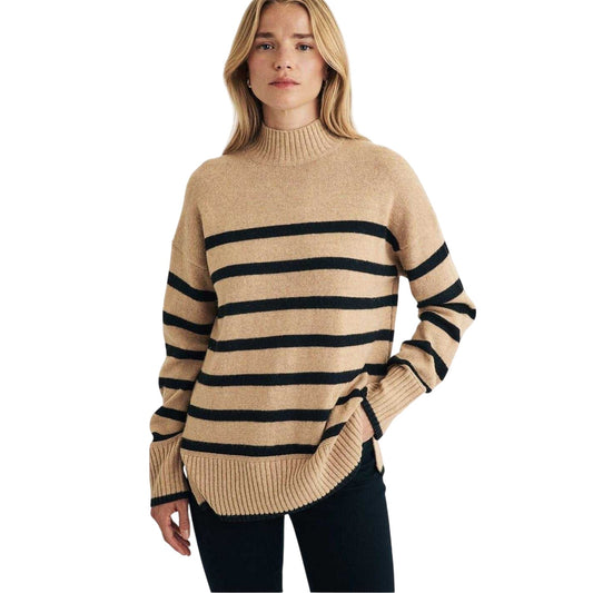 Beige-Black - Front - Nobody´s Child Womens-Ladies Striped Jumper