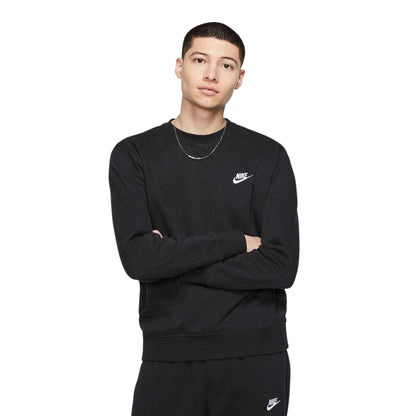 Black-White - Side - Nike Mens Sportswear Club Fleece Sweatshirt