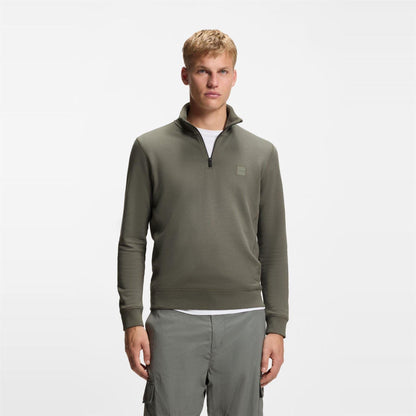 Grey - Back - Boss Mens Zetrust Fleece Sweatshirt