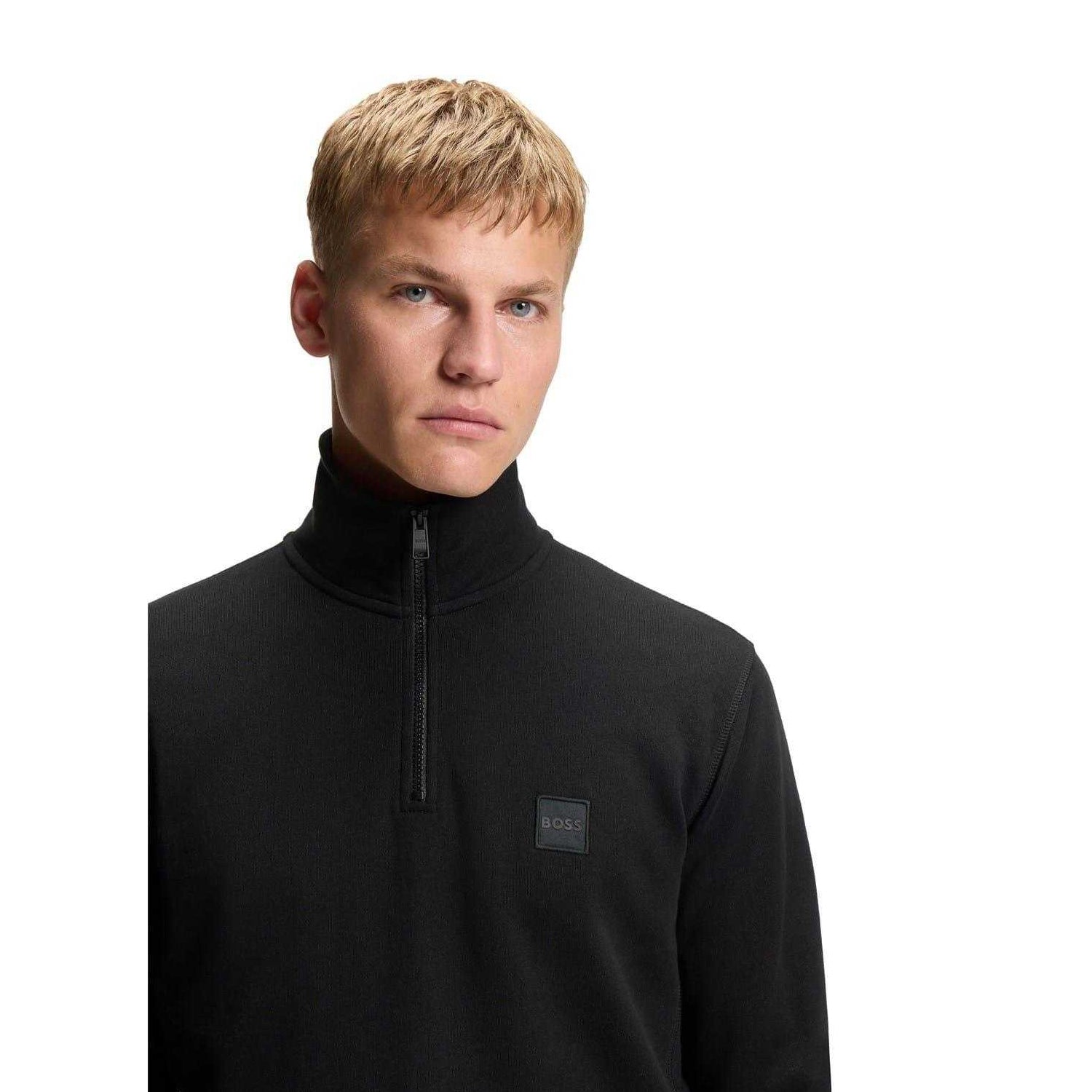 Black - Side - Boss Mens Zetrust Fleece Sweatshirt