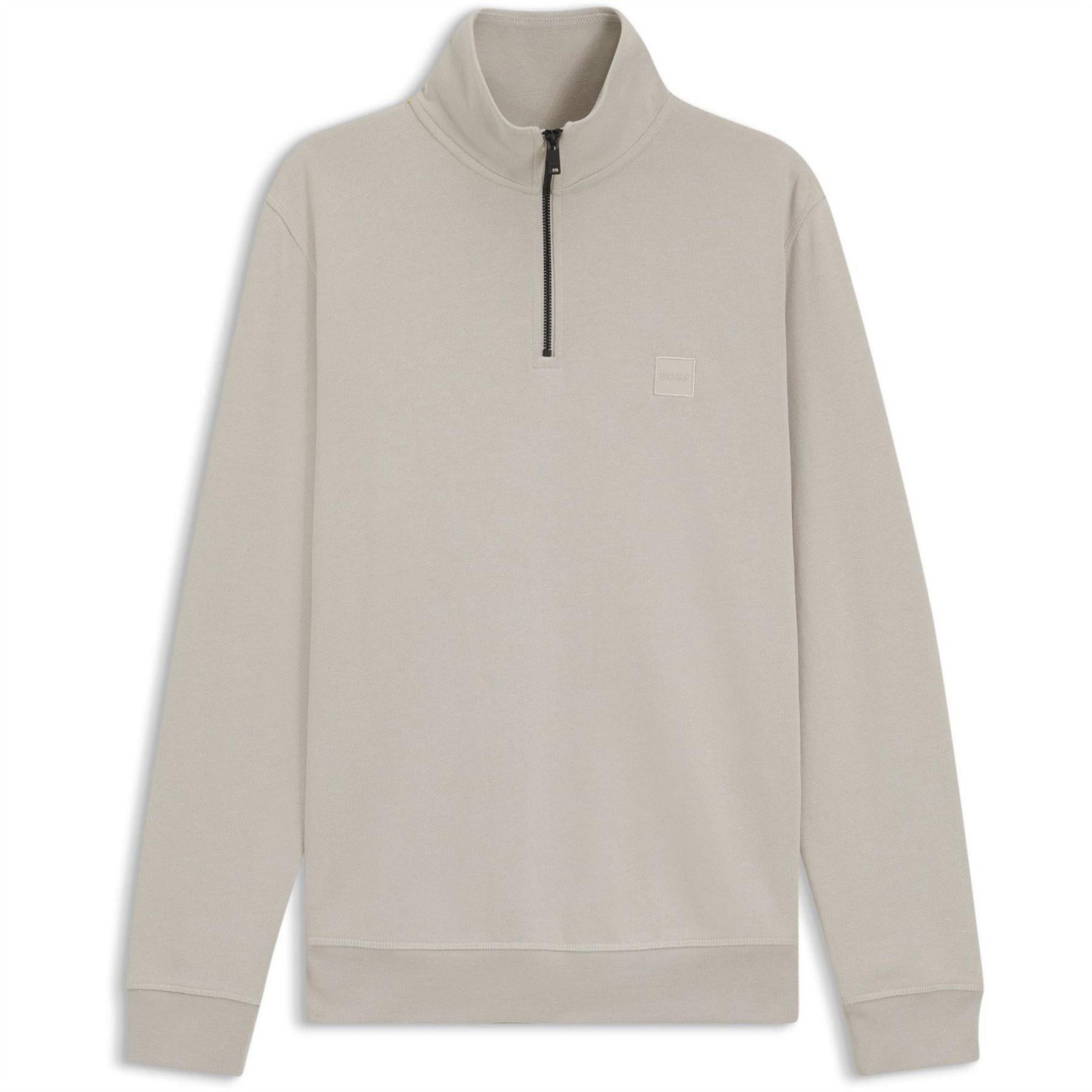 Light Grey - Front - Boss Mens Zetrust Fleece Sweatshirt