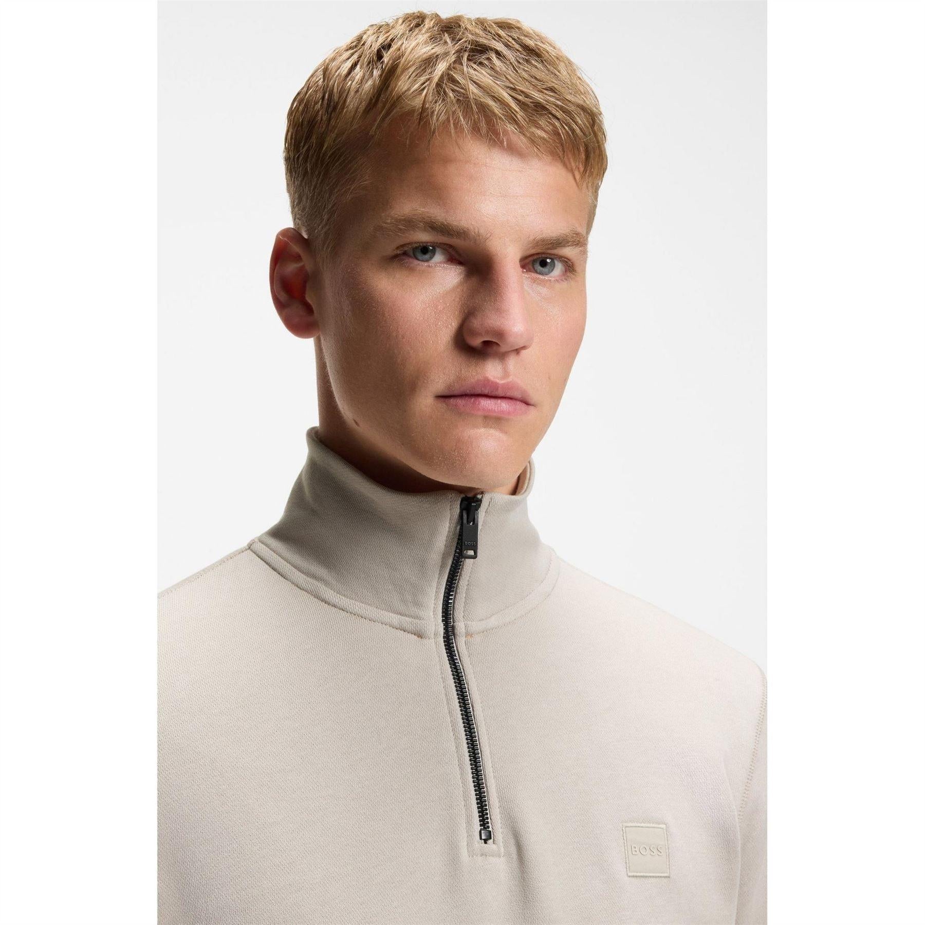 Light Grey - Lifestyle - Boss Mens Zetrust Fleece Sweatshirt