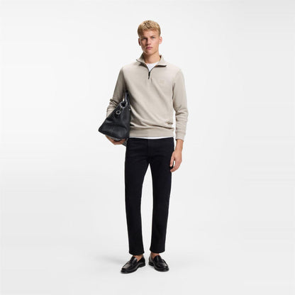Light Grey - Pack Shot - Boss Mens Zetrust Fleece Sweatshirt
