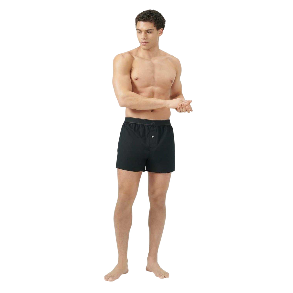 Black - Side - Adidas Mens Active Boxer Shorts (Pack of 2)