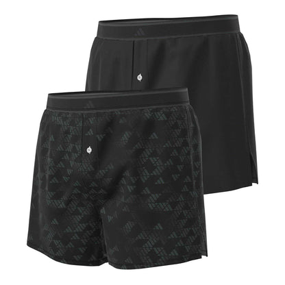 Black - Front - Adidas Mens Active Boxer Shorts (Pack of 2)