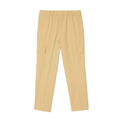 Natural - Back - Lacoste Childrens-Kids Gabardine Lightweight Cargo Trousers