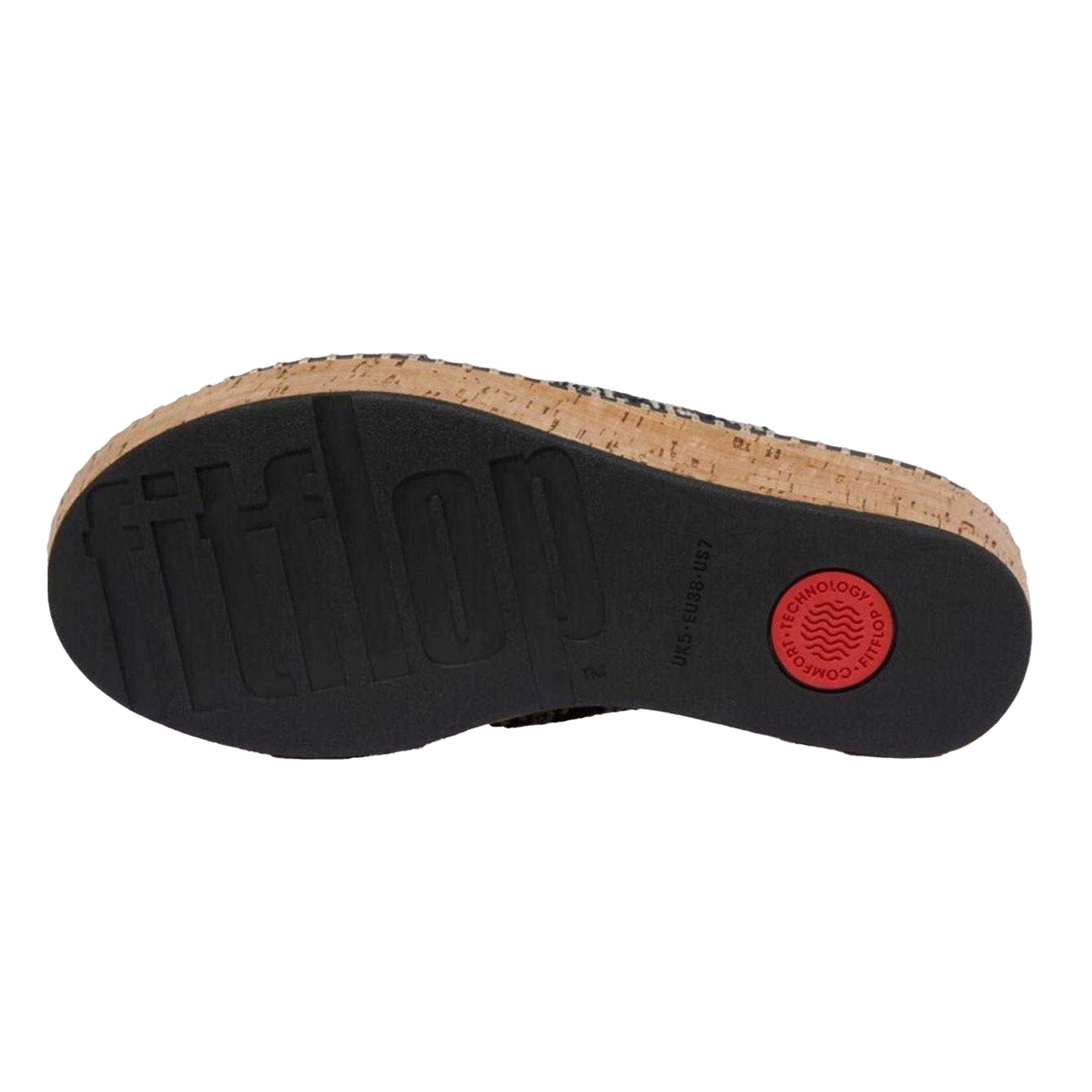 Black - Side - FitFlop Womens-Ladies Eloise Leather Wedge Sliders