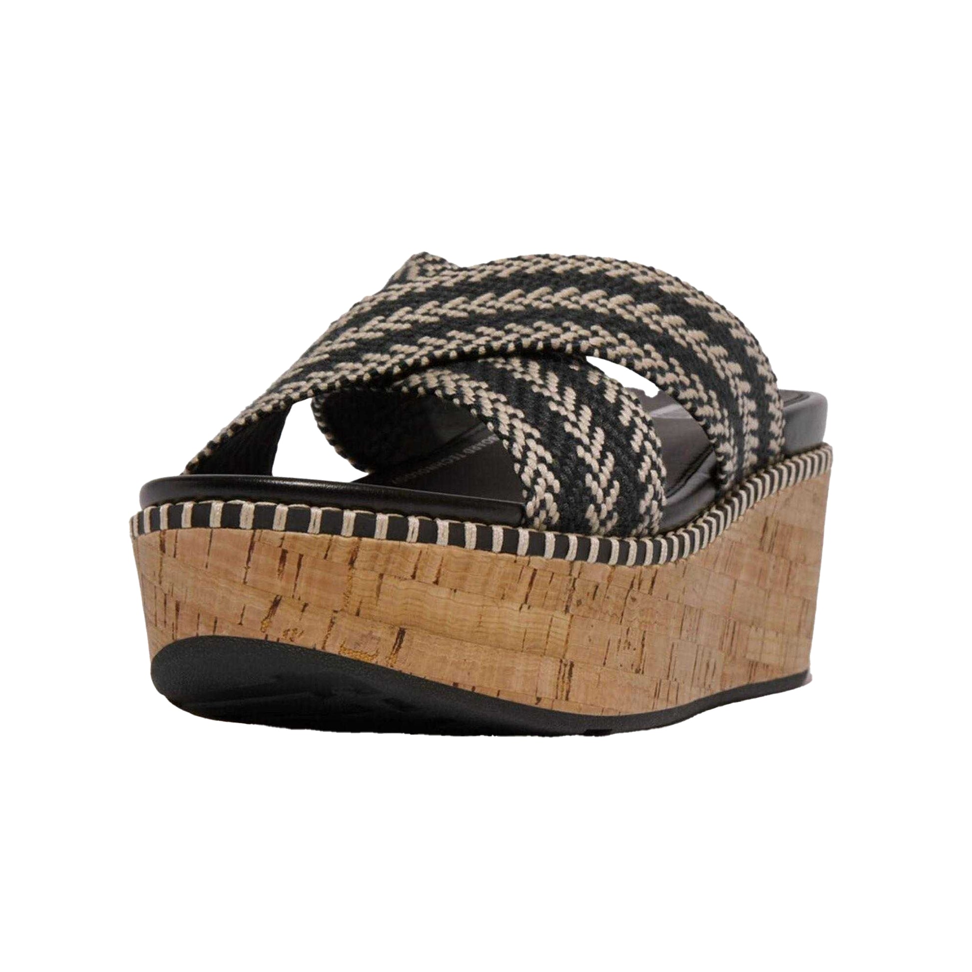 Black - Lifestyle - FitFlop Womens-Ladies Eloise Leather Wedge Sliders