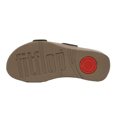 Grey - Lifestyle - FitFlop Womens-Ladies Leather Adjustable Platform Sliders