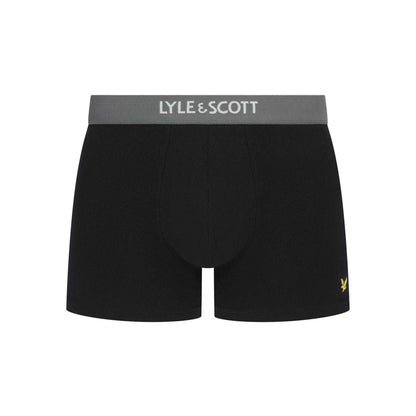 Black-White - Front - Lyle & Scott Mens Henrick Cotton Blend Boxer Shorts (Pack of 5)