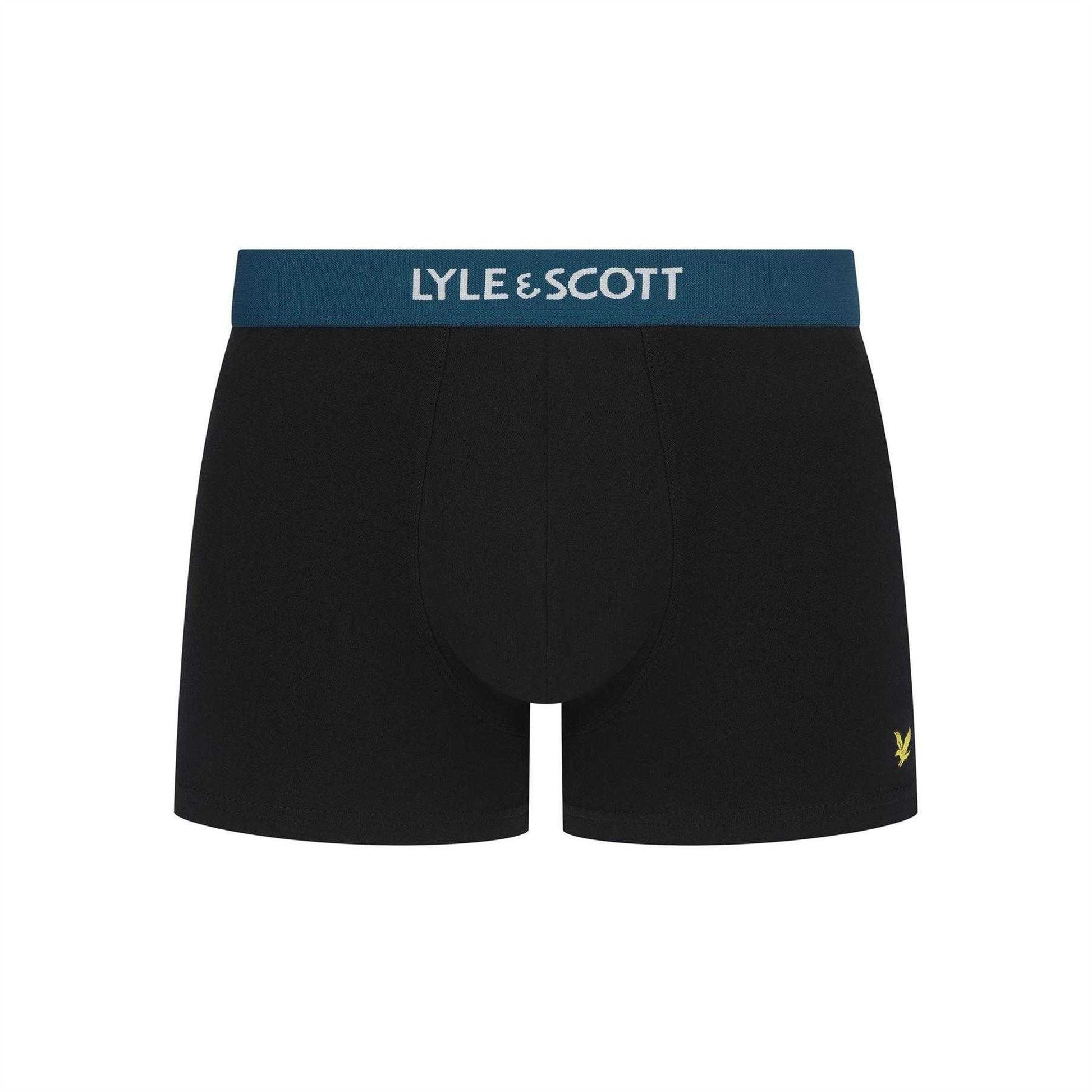 Black-White - Back - Lyle & Scott Mens Henrick Cotton Blend Boxer Shorts (Pack of 5)