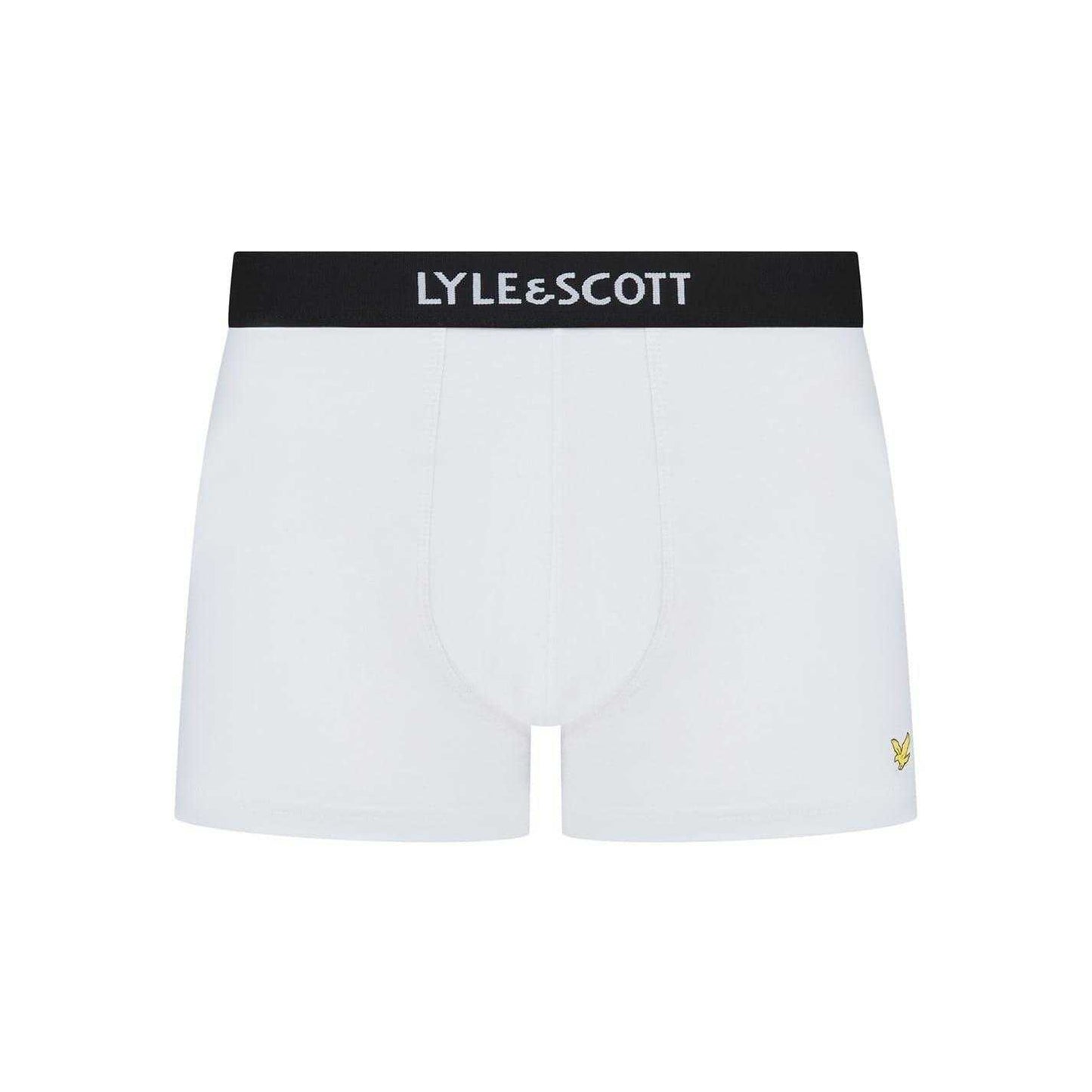 Black-White - Pack Shot - Lyle & Scott Mens Henrick Cotton Blend Boxer Shorts (Pack of 5)
