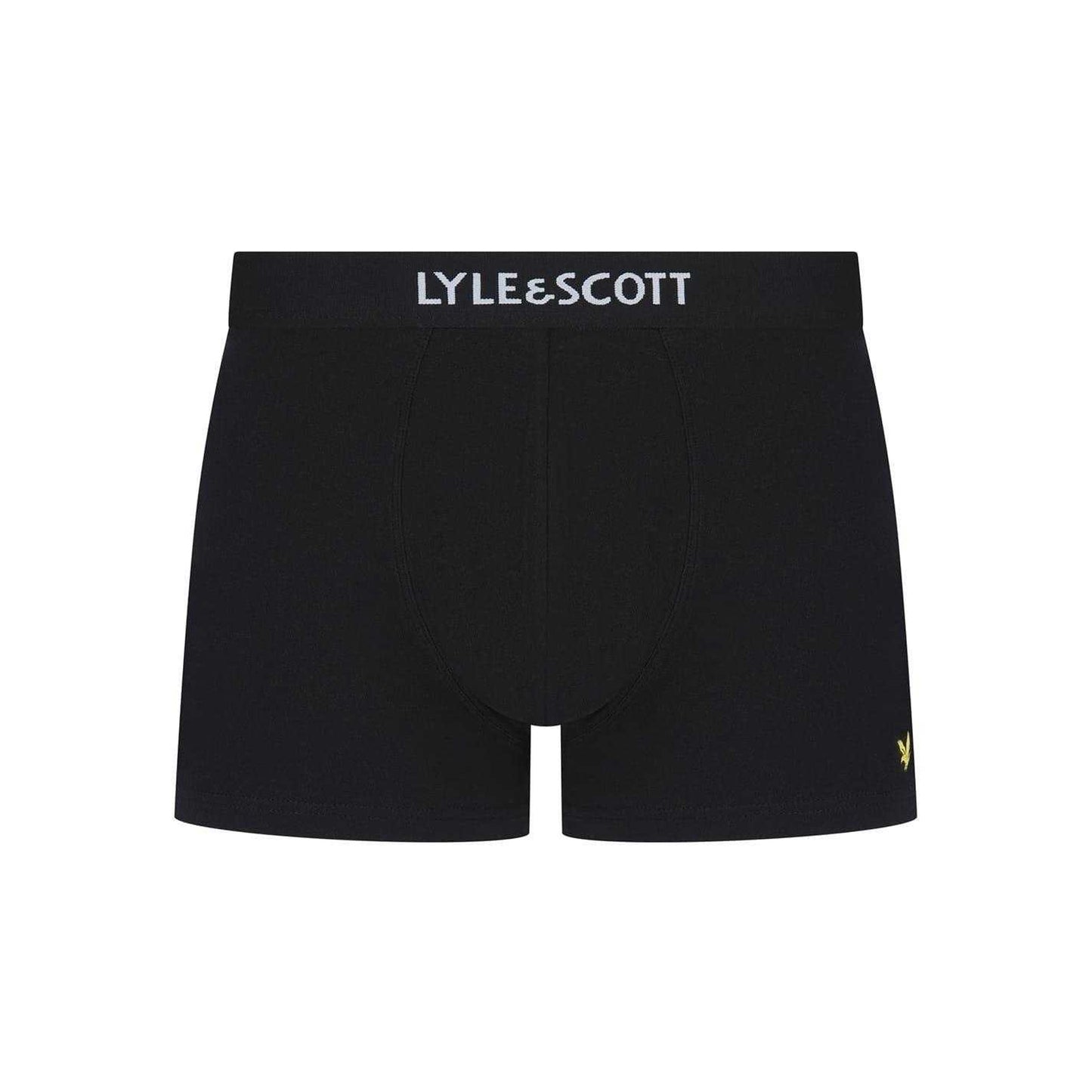 Black-White - Close up - Lyle & Scott Mens Henrick Cotton Blend Boxer Shorts (Pack of 5)