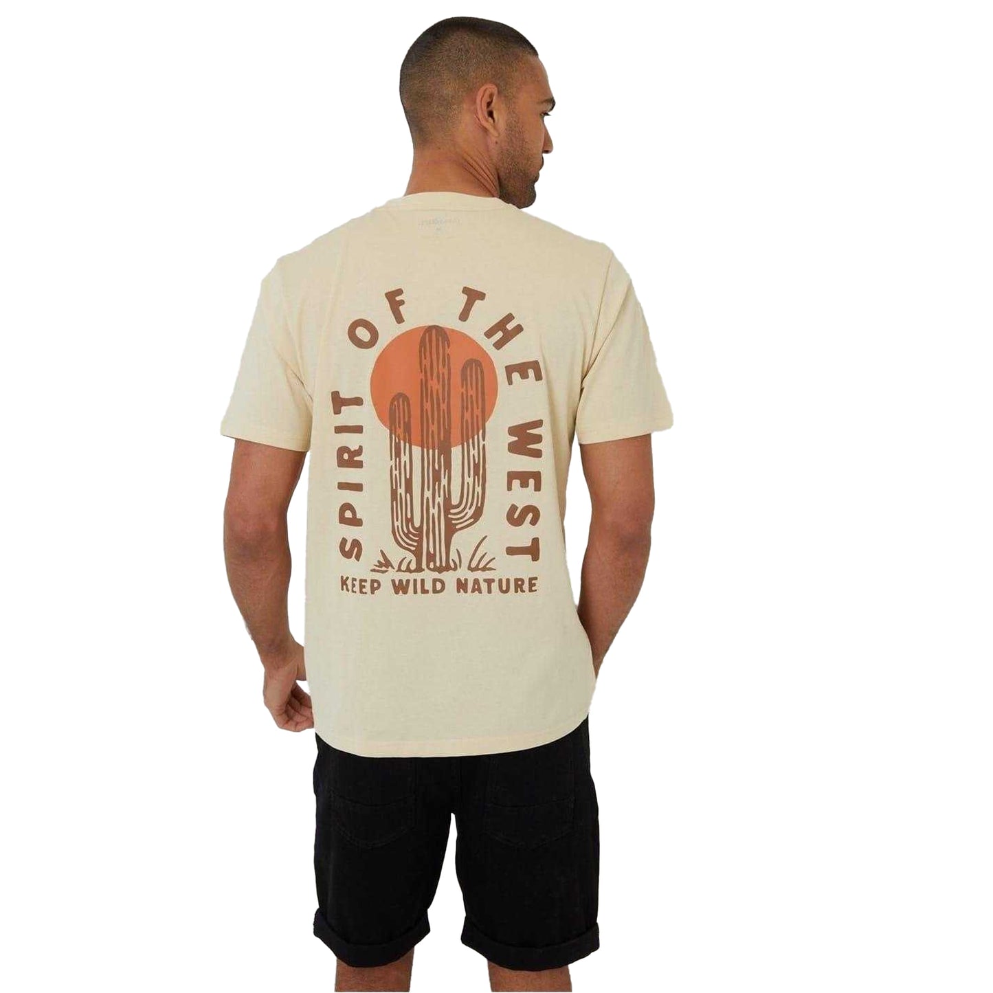 Light Stone - Back - Threadbare Mens Cactus Regular T-Shirt