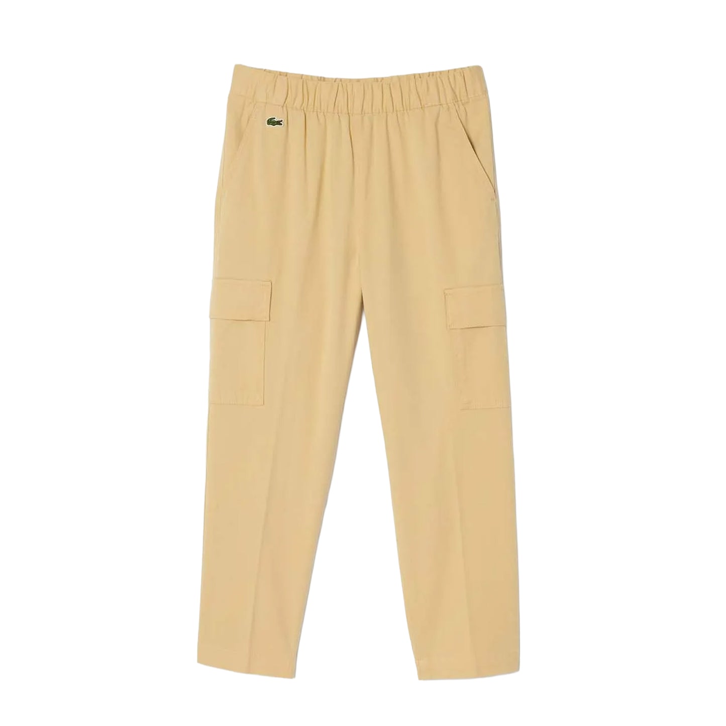 Natural - Front - Lacoste Childrens-Kids Gabardine Lightweight Cargo Trousers