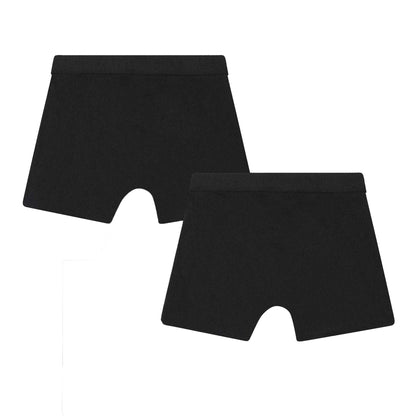 Black - Back - Boss Childrens-Kids Cotton Blend Boxer Shorts (Pack of 2)