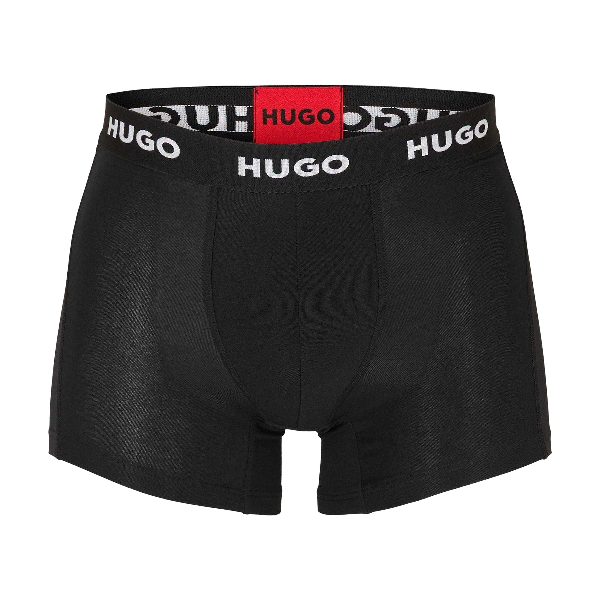 Black - Front - Hugo Mens Snug Fit Boxer Shorts (Pack of 3)