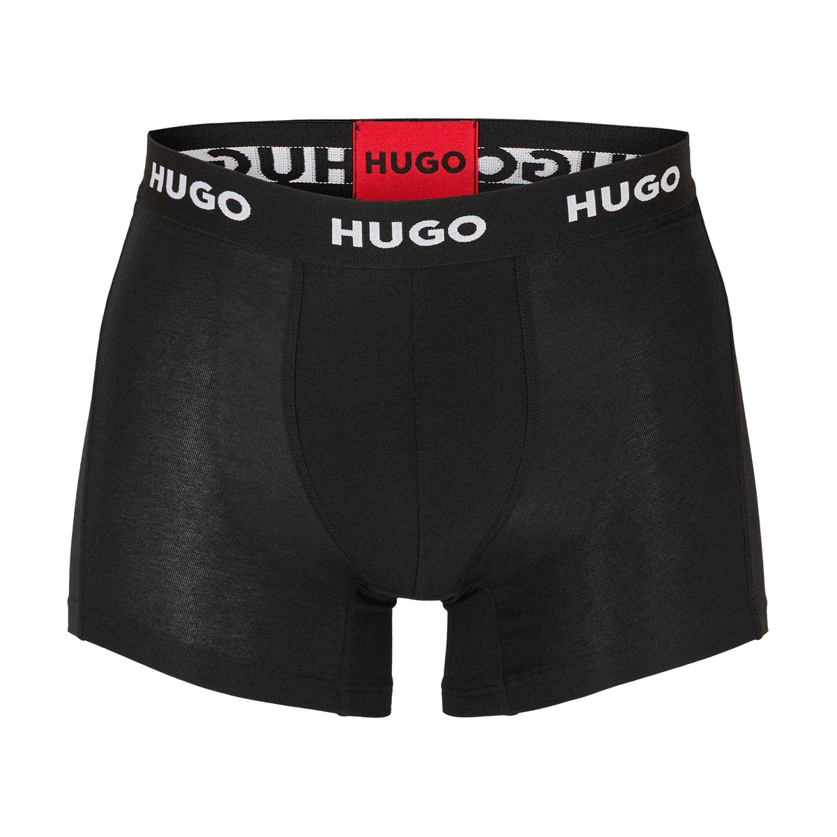 Black - Front - Hugo Mens Snug Fit Boxer Shorts (Pack of 3)
